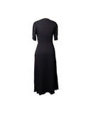 VESTIDO MIDI PRETO RECORTES