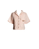 CAMISA CROPPED LINHO ROSA
