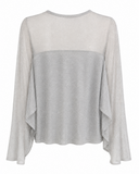 BLUSA LUREX COM TRANSPARÊNCIA PRATA