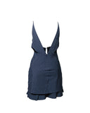 VESTIDO CURTO AZUL LISTRADO