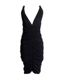 VESTIDO MIDI FRANZIDO PRETO