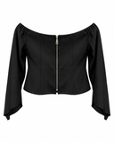BLUSA OMBRO A OMBRO PRETA