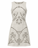 VESTIDO COURO CURTO OFF WHITE ANIMALE