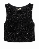 BLUSA CROPPED PAETÊ PRETA