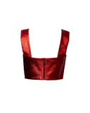 TOP COURO METALIZADO VERMELHO