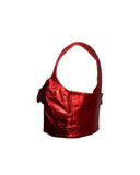 TOP COURO METALIZADO VERMELHO