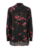 CAMISA LINHO PRETA ESTAMPADA