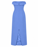 VESTIDO MIDI TOMARA QUE CAIA AZUL CAROL BASSI