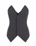 CONJUNTO SAIA E TOP CINZA