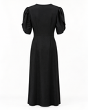 VESTIDO MIDI PRETO RECORTES