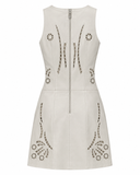 VESTIDO COURO CURTO OFF WHITE ANIMALE