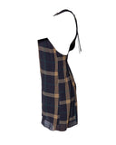 VESTIDO CURTO XADREZ AZUL MARINHO