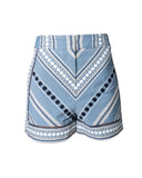 SHORTS CINTURA ALTA ESTAMPADO AZUL