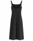 VESTIDO MIDI CINZA SHOULDER