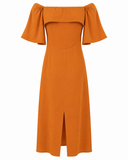 VESTIDO MIDI AMARELO MOSTARDA