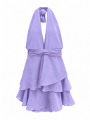 VESTIDO CURTO LILÁS FRENTE ÚNICA