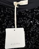 BLUSA CROPPED PAETÊ PRETA