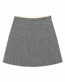 SAIA CURTA TWEED PRETA E BEGE