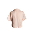 CAMISA CROPPED LINHO ROSA