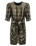 VESTIDO EM COURO DOURADO