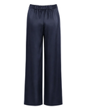 CALÇA RETA ACETINADA AZUL