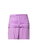 CALÇA SEDA VIOLETA COM PREGAS