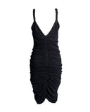 VESTIDO MIDI FRANZIDO PRETO