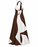 VESTIDO LONGO BICOLOR VIX