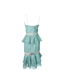 VESTIDO MIDI TEXTURA AZUL