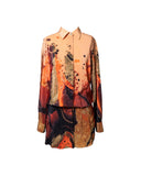 CHEMISE CURTA ESTAMPADA SEDA