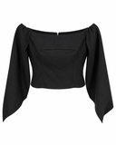 BLUSA OMBRO A OMBRO PRETA