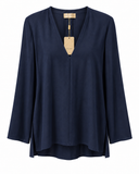 BLUSA MANGAS LONGAS AZUL CAROL BASSI