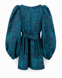 VESTIDO JACQUARD CURTO AZUL
