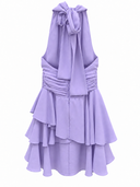 VESTIDO CURTO LILÁS FRENTE ÚNICA