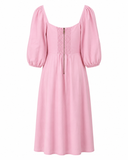 VESTIDO MIDI ROSA
