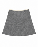 SAIA CURTA TWEED PRETA E BEGE