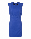 VESTIDO CURTO COURO AZUL