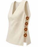 BLUSA COM CHOCHÊ BEGE ALEHA