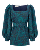 VESTIDO JACQUARD CURTO AZUL