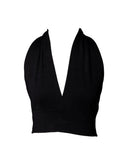 TOP TRICOT FRENTE ÚNICA PRETO