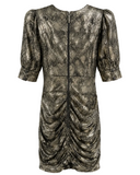 VESTIDO EM COURO DOURADO