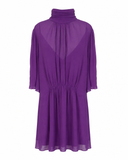 VESTIDO CURTO GOLA ALTA ROXO