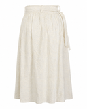 SAIA LONGA OFF WHITE COM TEXTURAS E CORDÃO