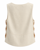 BLUSA COM CHOCHÊ BEGE ALEHA
