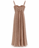 VESTIDO LONGO EM PAETÊ ROSE
