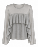 BLUSA LUREX COM TRANSPARÊNCIA PRATA