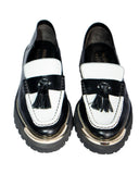 MOCASSIM PRETO E BRANCO