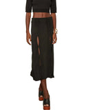 SAIA MIDI TRICOT PRETA