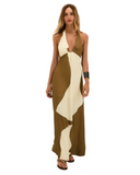 VESTIDO LONGO BICOLOR VIX