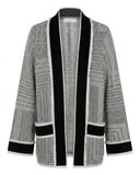 KIMONO TRICOT PRETO E BRANCO